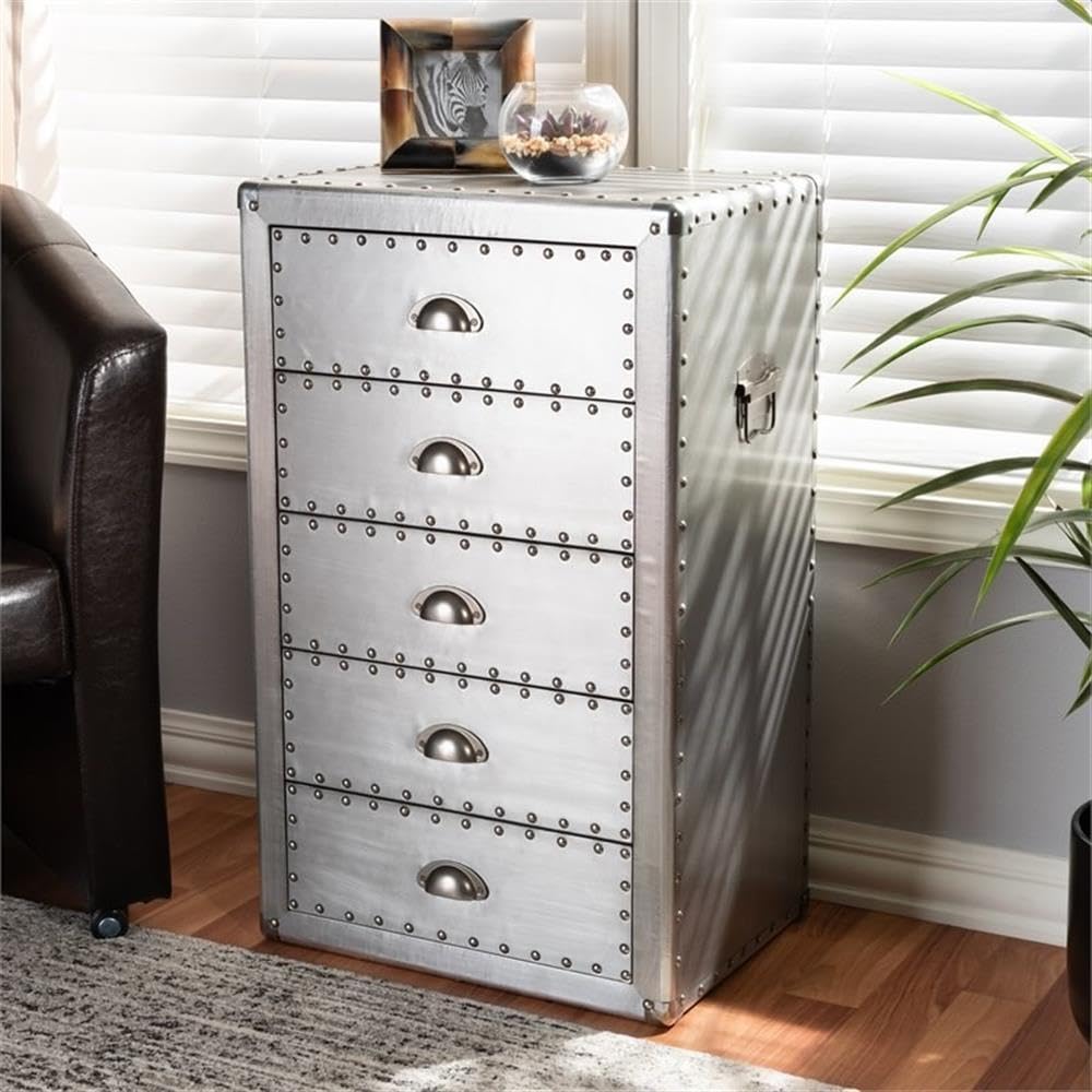 5-Drawer Metal Accent Chest