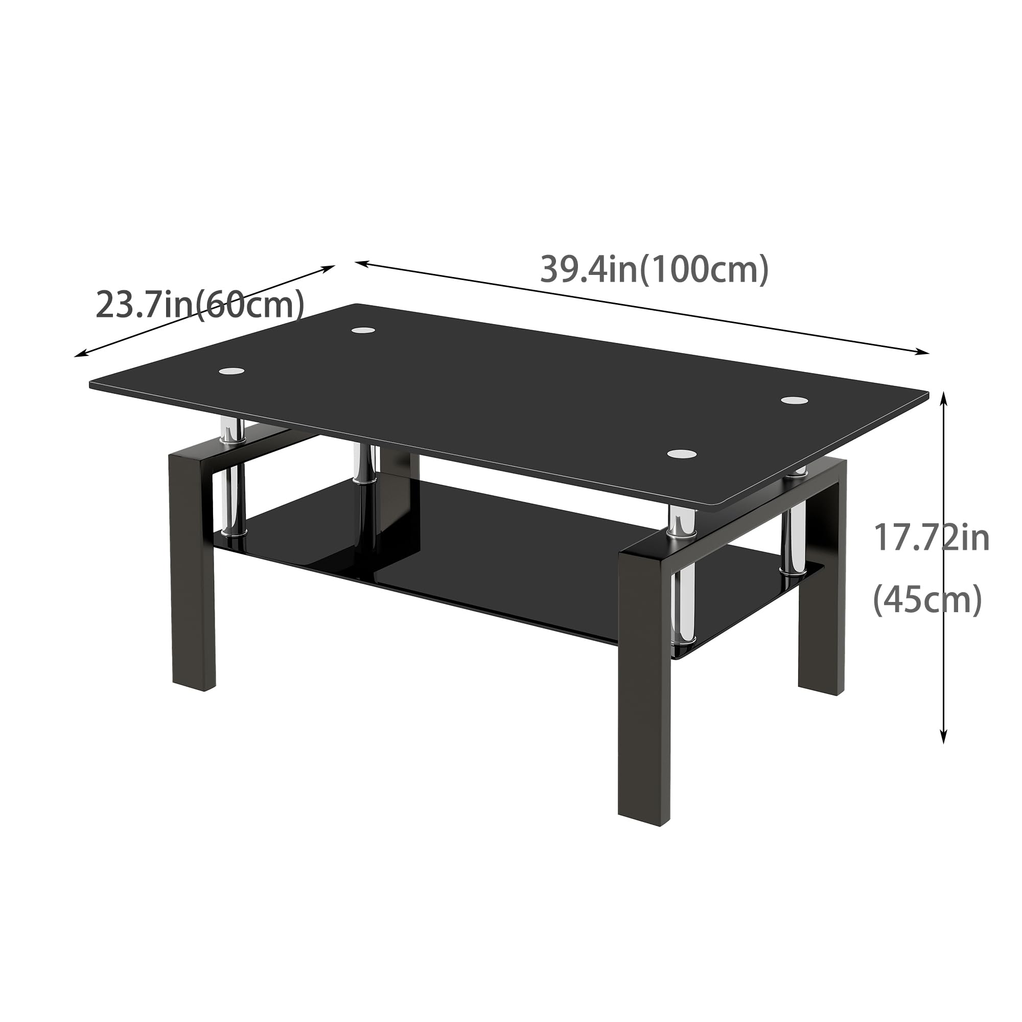 Glass Coffee Table Set of 3 with End Tables