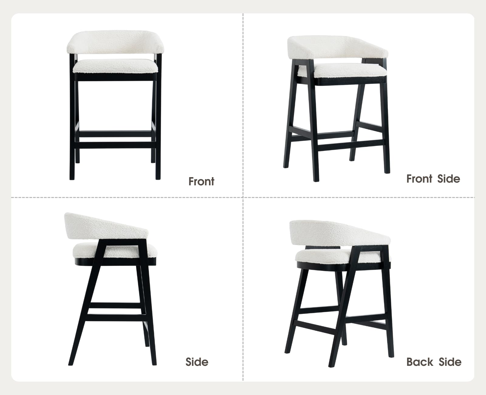 Counter Height Bar Stools with Barrel Back