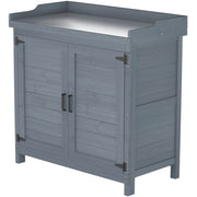 Outdoor Wooden Garden Storage Cabinet with Potting Bench