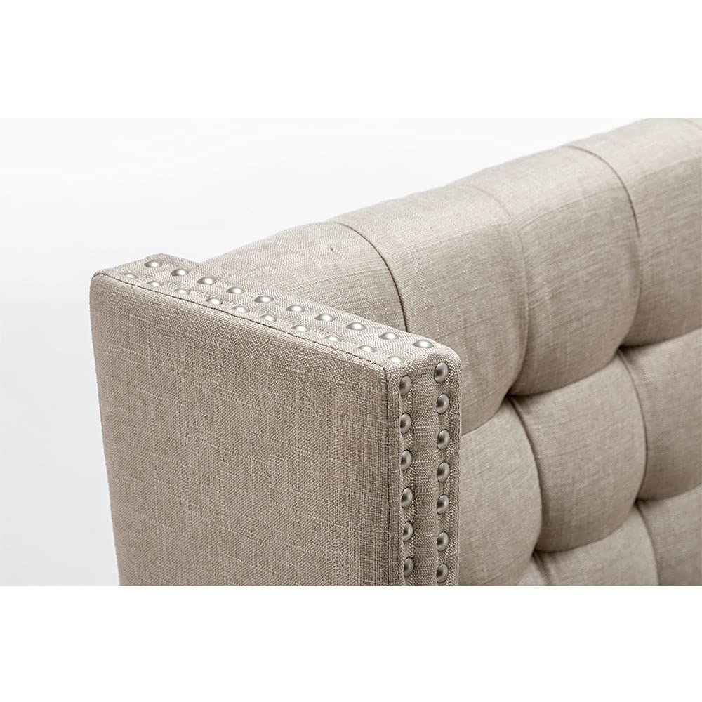 Andeworld Modern Loveseat Settee Bench Sofa Couch, Upholstered Banquette Dining Bench with Back for Dining Living Room Hallway or Entryway Seating,Putty