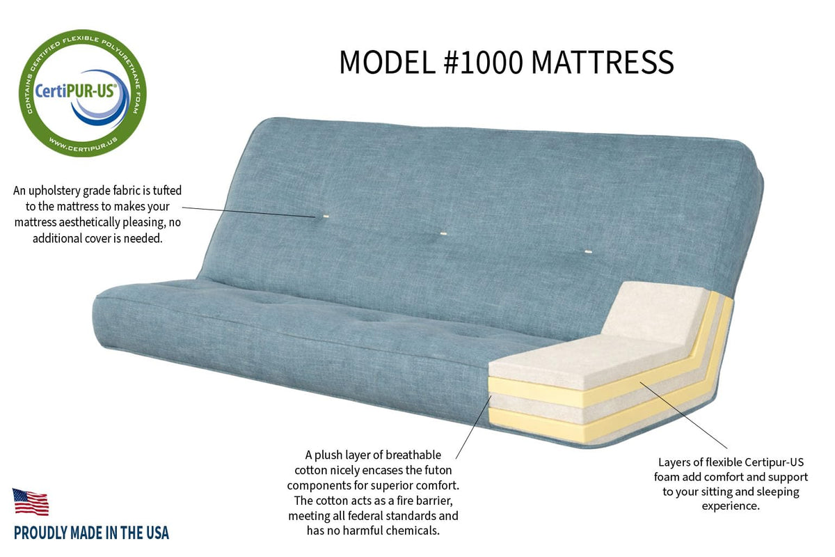 Full-Size Wood Futon with Mattress
