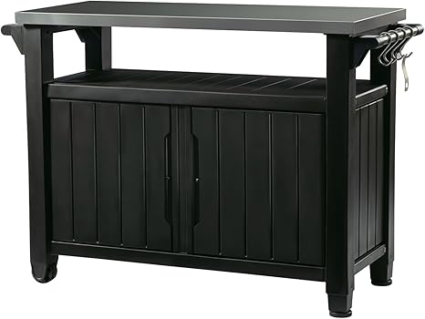 Outdoor Rolling Bar Cart with Wheels
