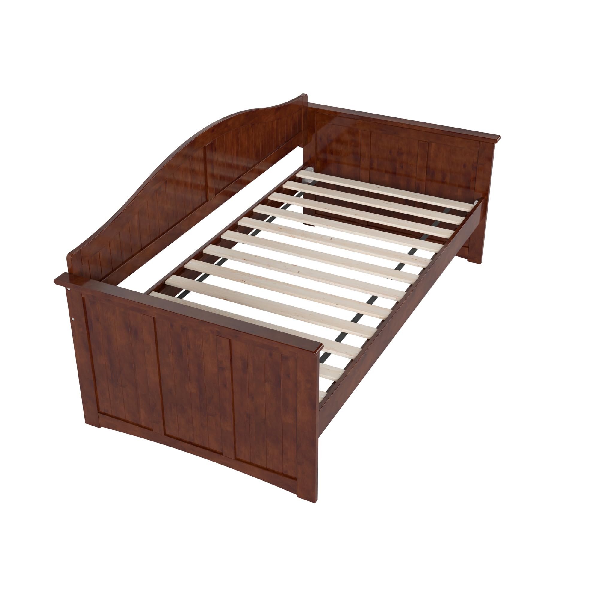 Solid Wood Twin Daybed with Beadboard Design & 2 Storage Drawers