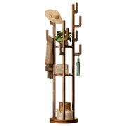 360° Rotating Freestanding Coat Rack with 9 Hooks & 3 Shelves