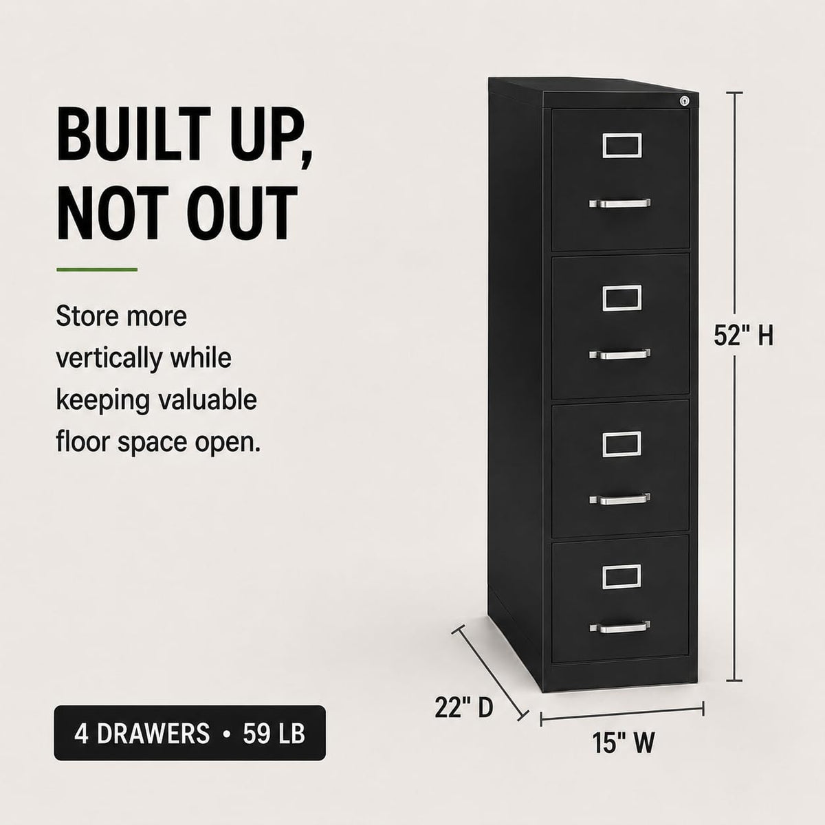 4-Drawer Locking Metal File Cabinet