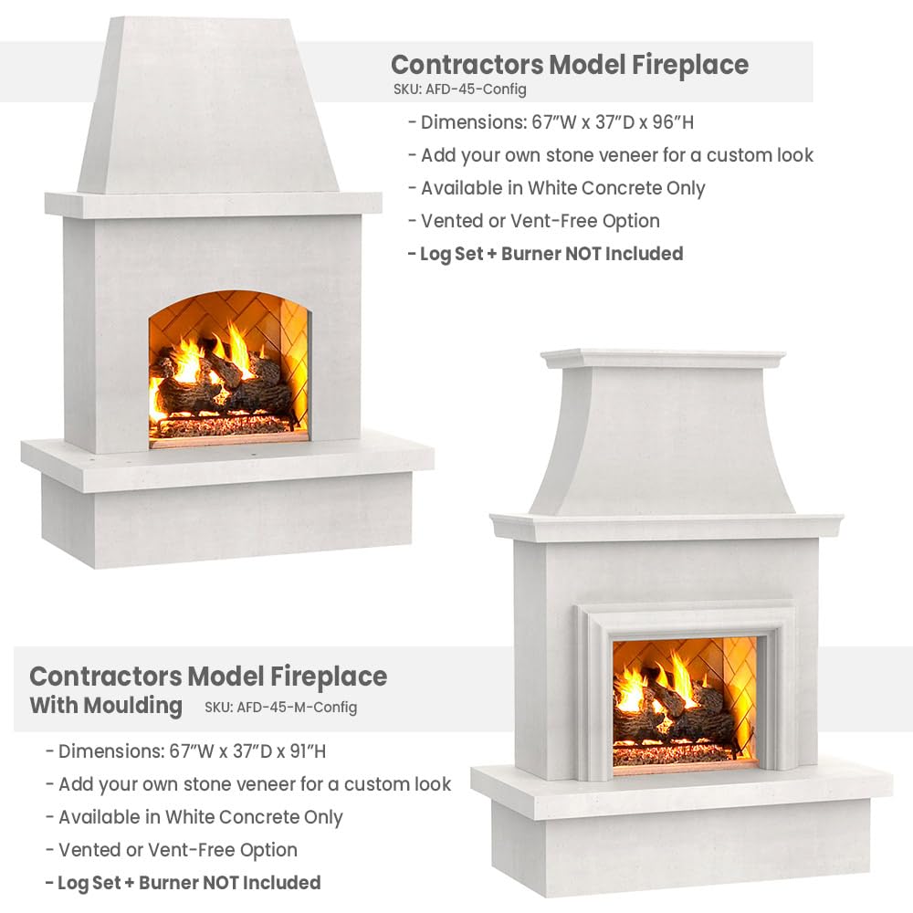 Classic Outdoor Fireplace – Freestanding Concrete