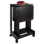 Foldable Snack Table Set with Flip-Top Mobile Stand, Set of 4
