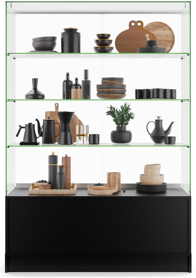 48-Inch Glass Display Cabinet with Sliding Doors
