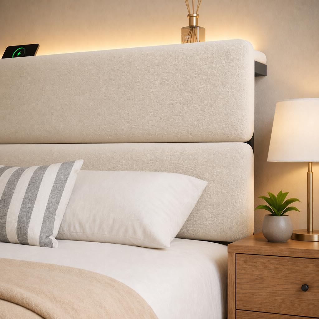 Queen Upholstered Storage Bed