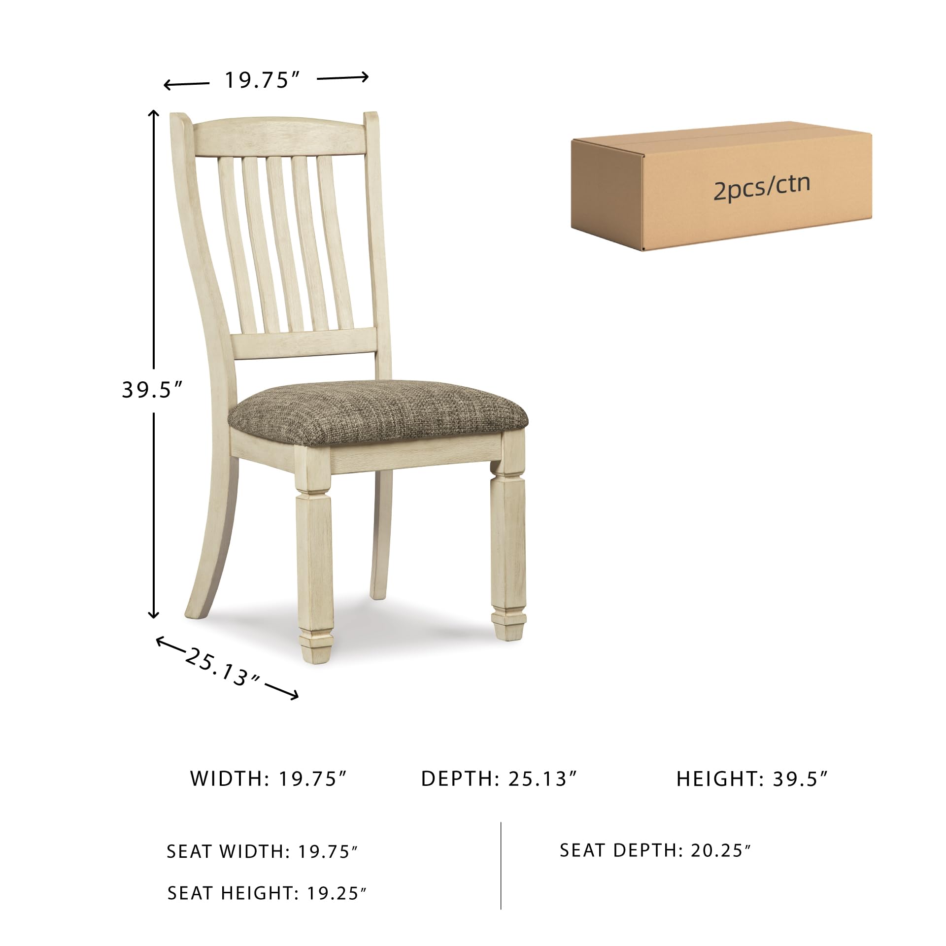 Upholstered Dining Chair, Set of 2