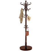 ZIECUKU Coat Rack Freestanding,Solid Wood Vintage Hall Tree with 14 Hooks