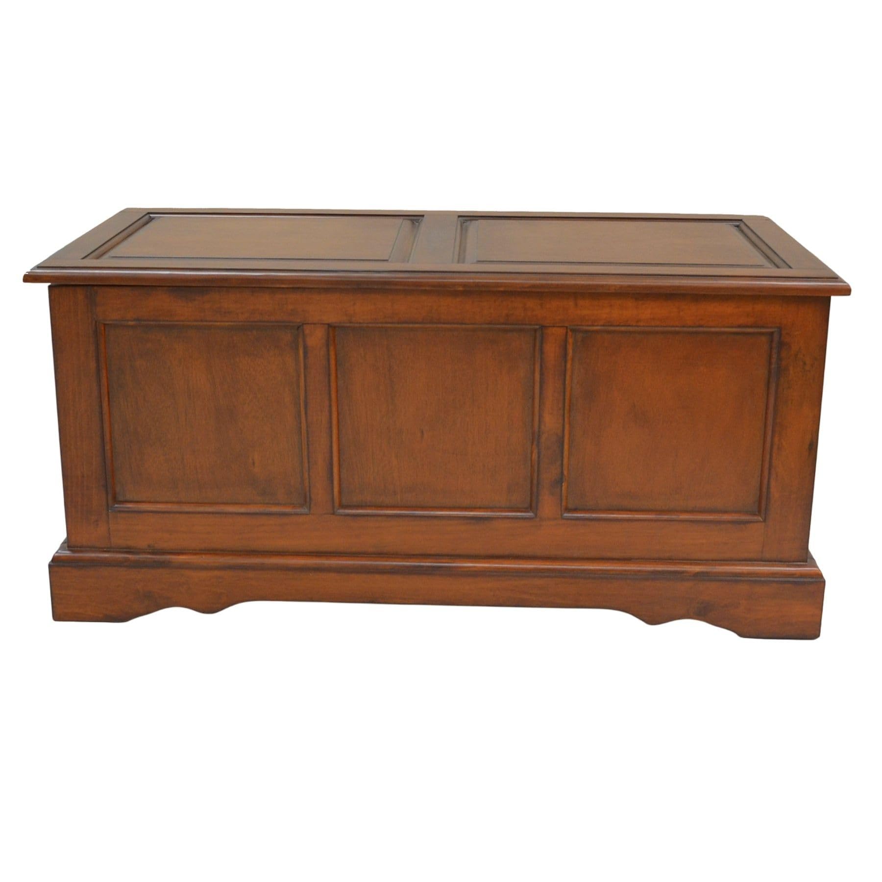 Carolina Chair & Table Camden Hardwood Blanket Chest with Safety Hinge Lid – Antique Chestnut Finish, Solid Wood Frame, 39" Wide Storage Trunk for Bedroom, Living Room, or Entryway