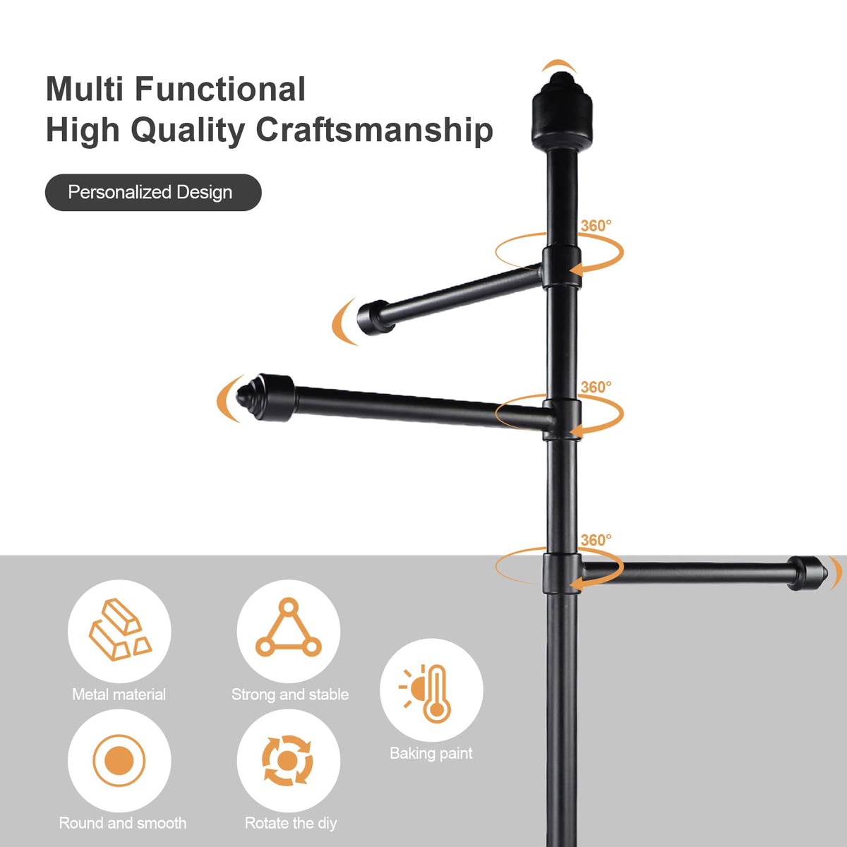 Adjustable Metal Coat Rack with Wheels