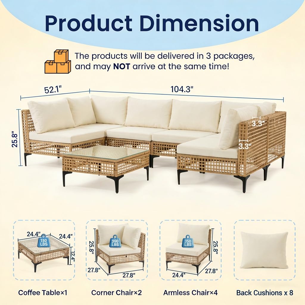 7-Piece Outdoor Sectional Sofa Set