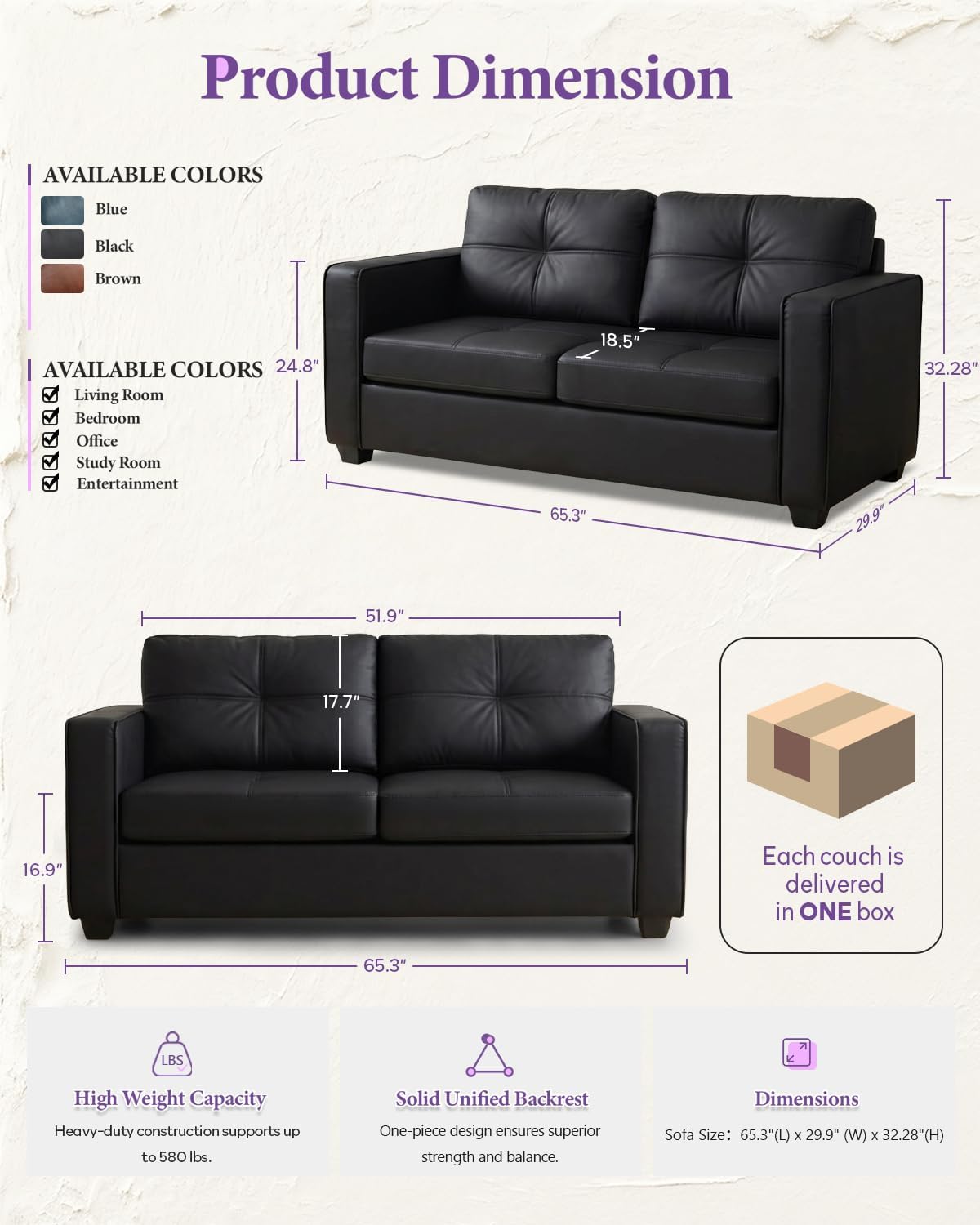 Faux Leather Sofa Set