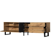 70" TV Stand with 3 Cabinets & Open Shelf