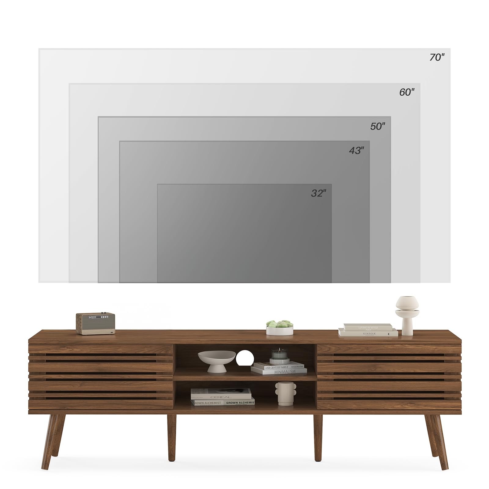 Mid-Century Modern TV Stand for TVs up to 70"