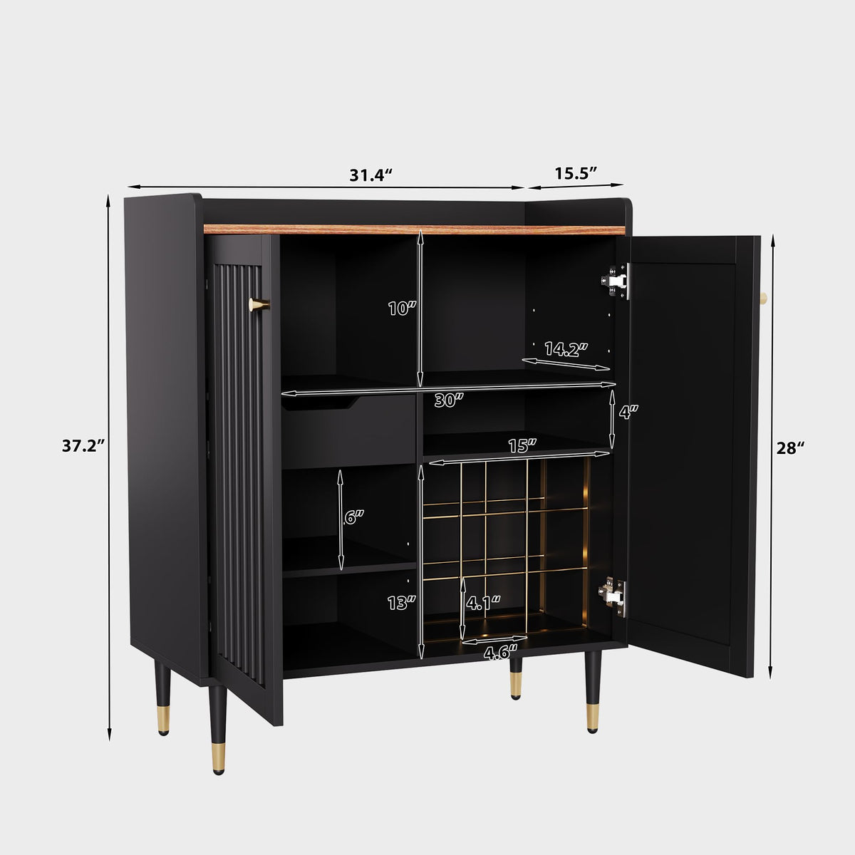Fluted Bar Cabinet
