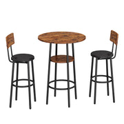 3-Piece Round Bar Table & Chairs Set