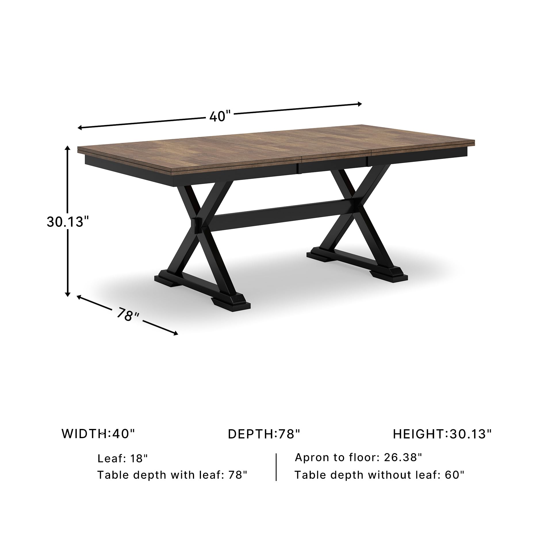 Farmhouse Dining Extension Table with Butterfly Leaf
