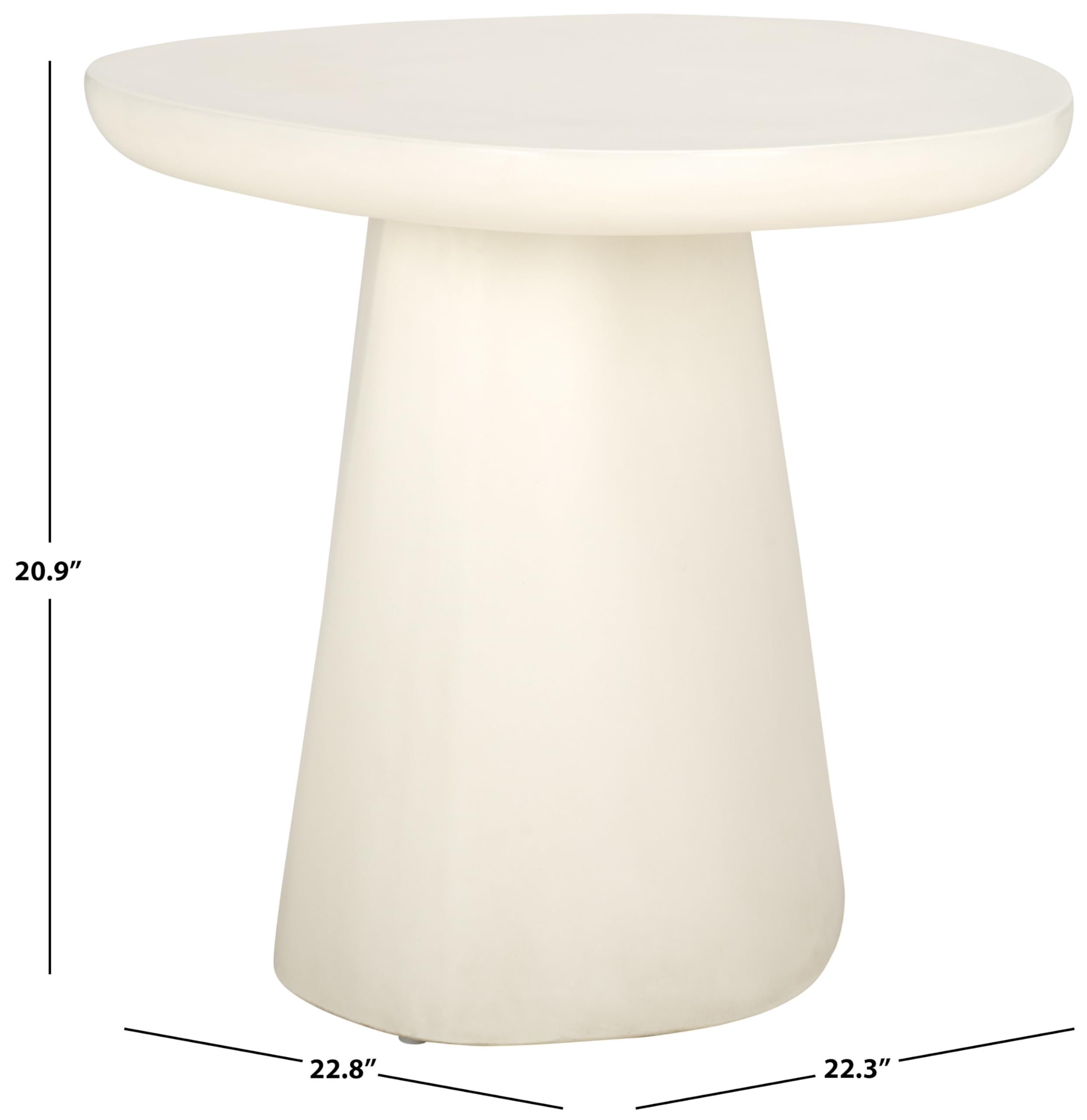 SAFAVIEH Couture Collection - Jabrielle Ivory Concrete Accent Table, Sculptural Modern Side Table, Minimalist Silhouette (SFV2600A)