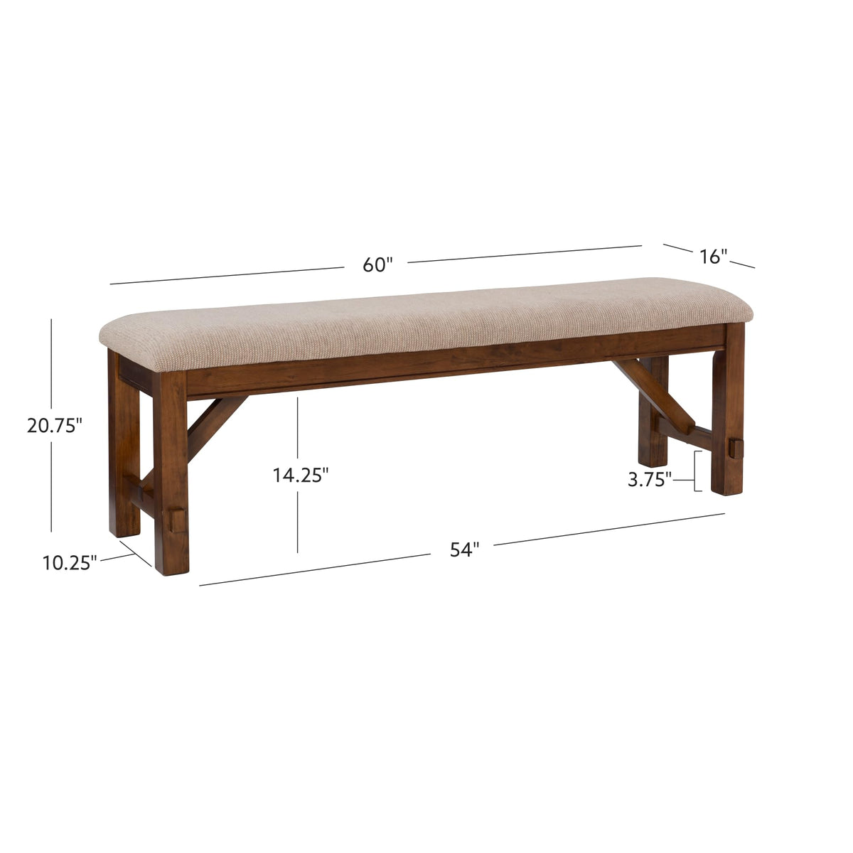 Upholstered Acacia Dining Bench