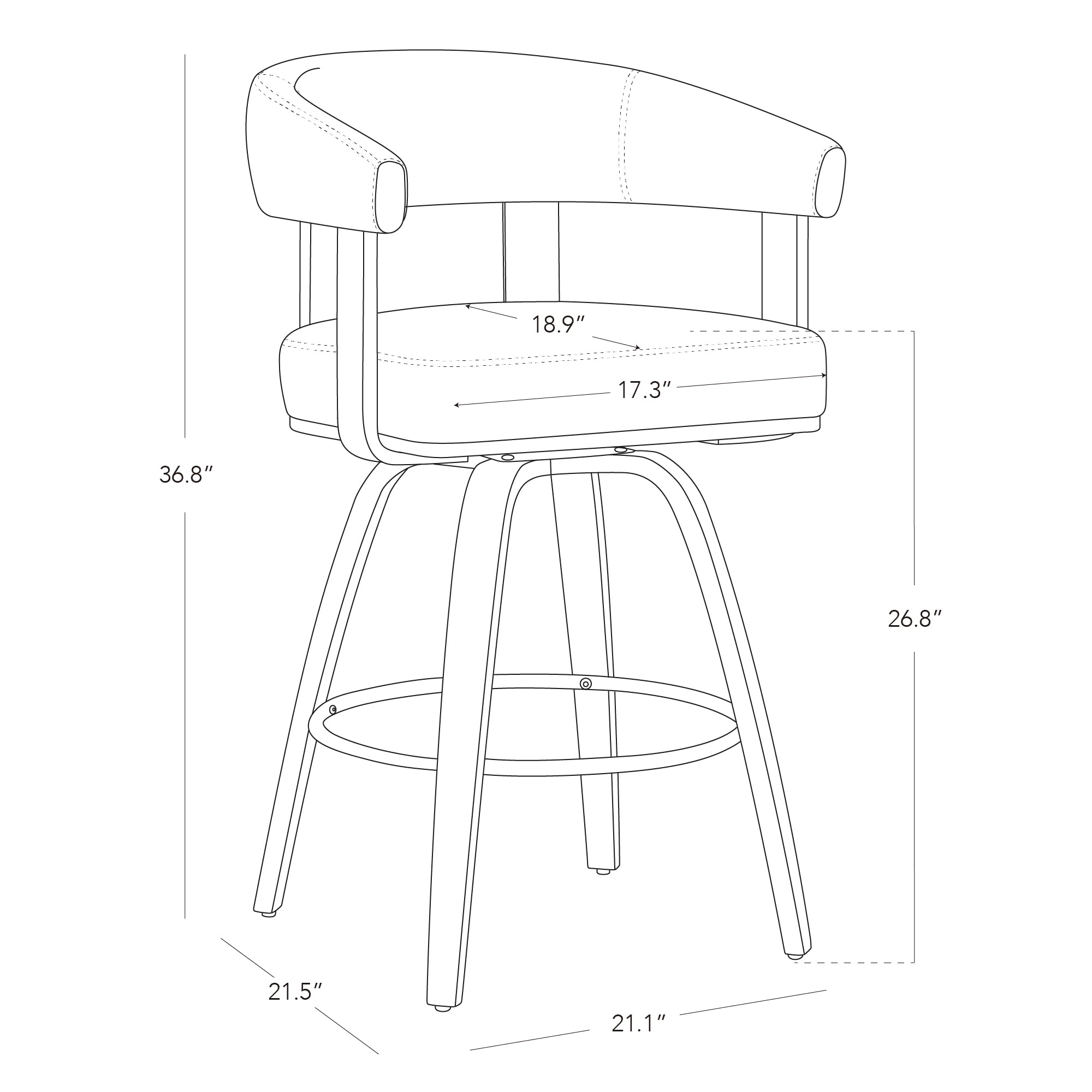 Swivel Counter Height Bar Stools Set of 2