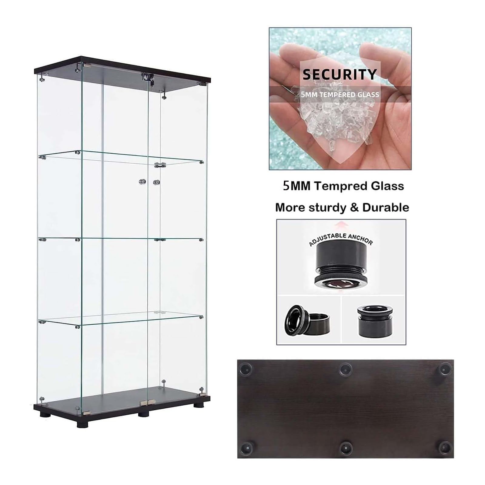 Glass Display Cabinet with Double Door
