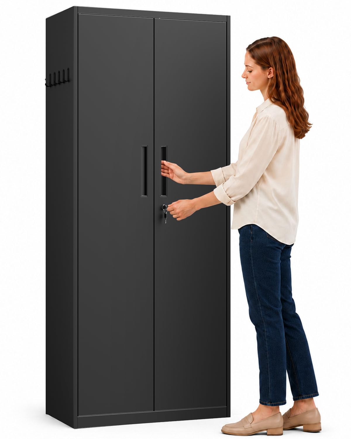 Black Steel Locking Storage Cabinet