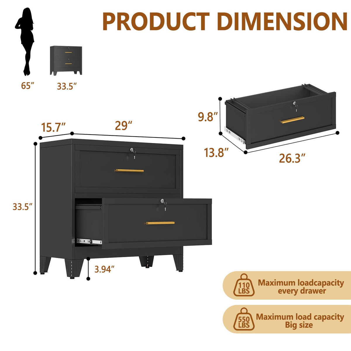 Lockable Steel Filing Cabinet