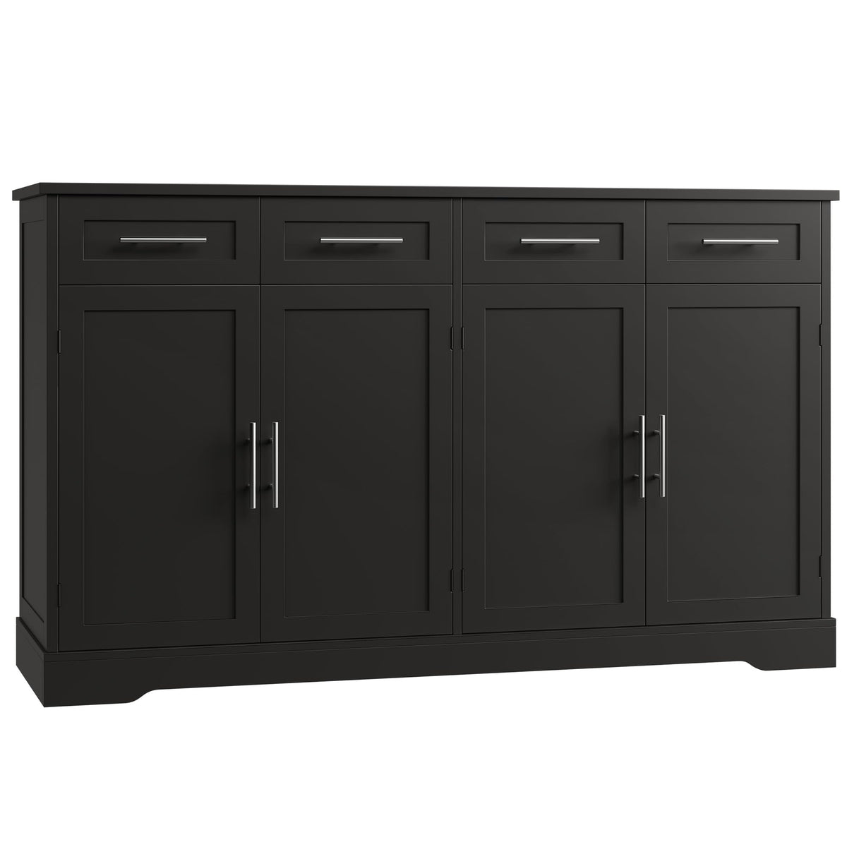 HOSTACK 60" W Sideboard Buffet Cabinet with Storage, Kitchen Cabinet, Black