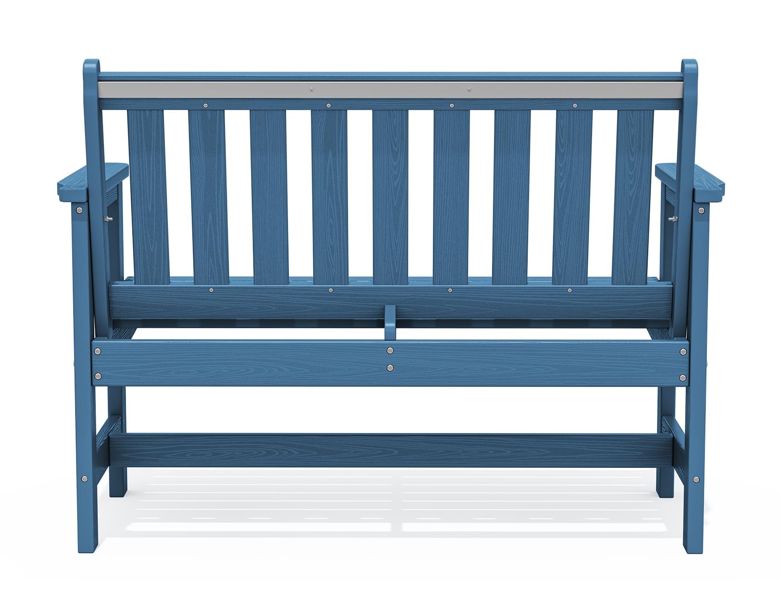 SERWALL Outdoor Bench, HDPE Outdoor Benches Weatherproof, 2-Person Garden Bench with 660 lbs Weight Capacity, Patio Benches for Outdoors, Garden, Porch, Backyard and Park, Navy Blue