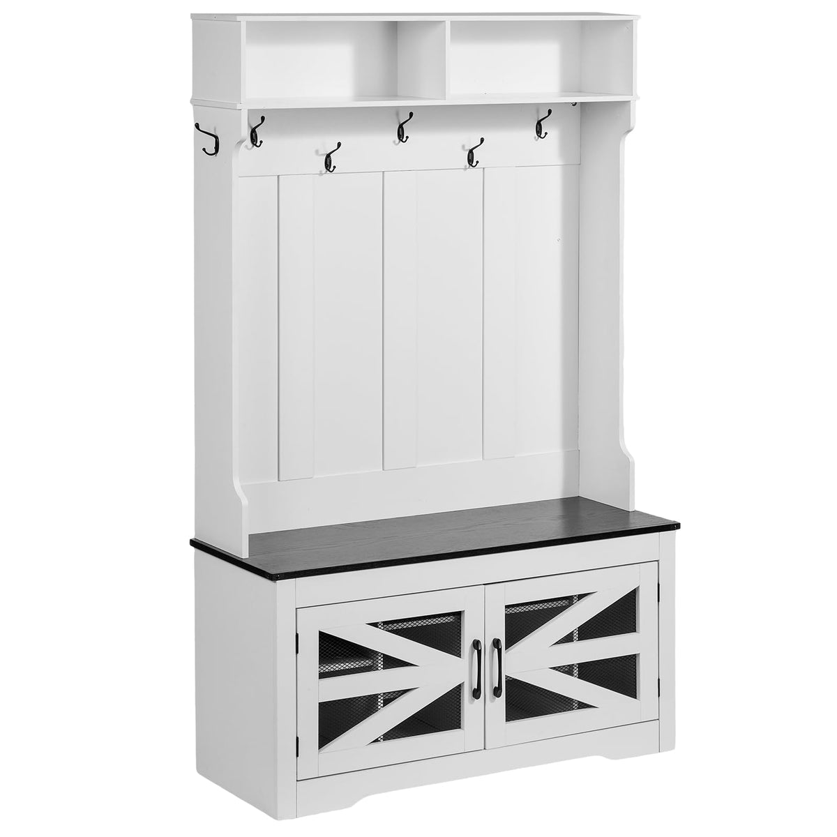 LED Hall Tree with Shoe Storage Bench
