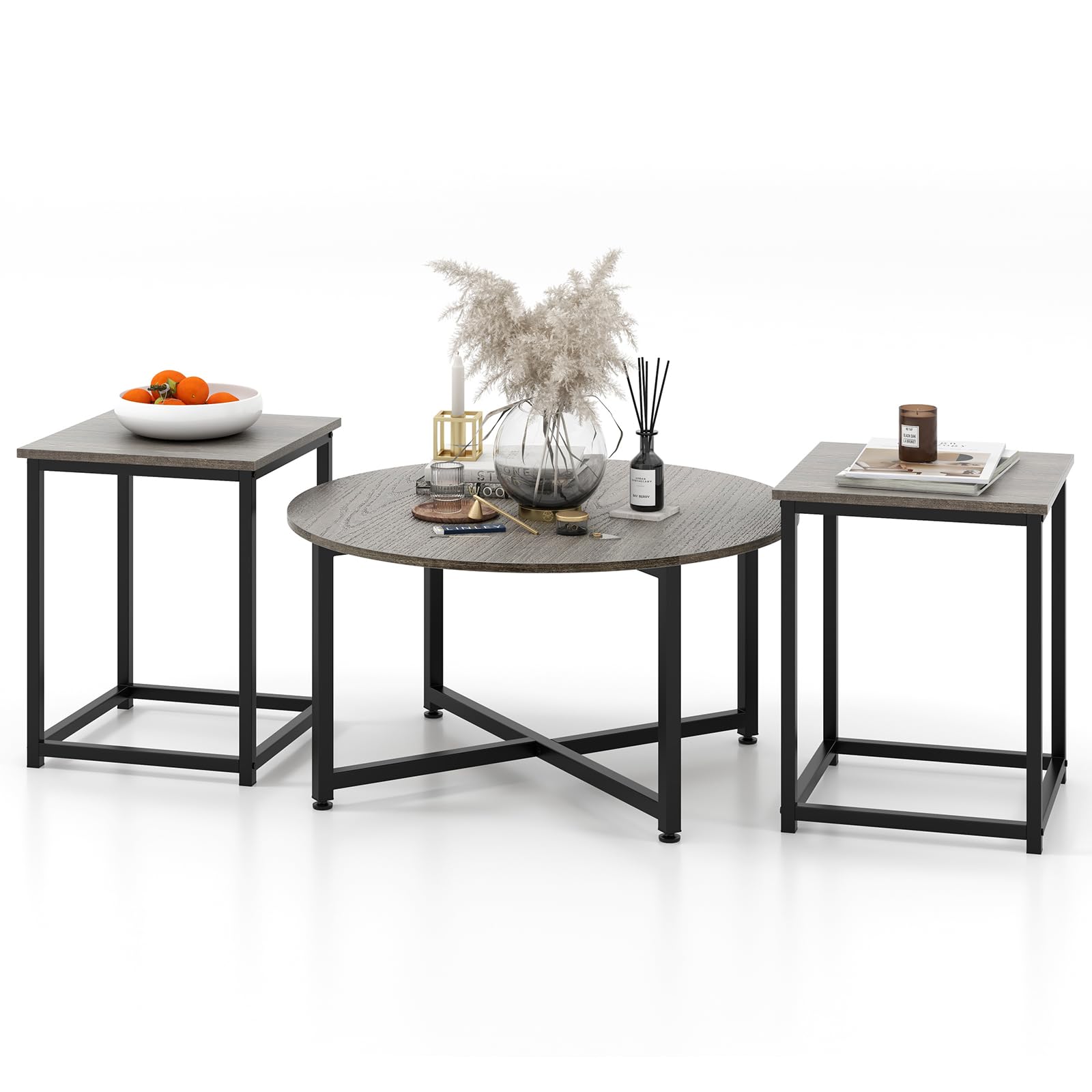 3-Piece Farmhouse Nesting Table Set