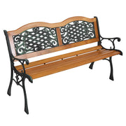 Arched Back Outdoor Bench – Cast Iron & Teak, 3-Seater
