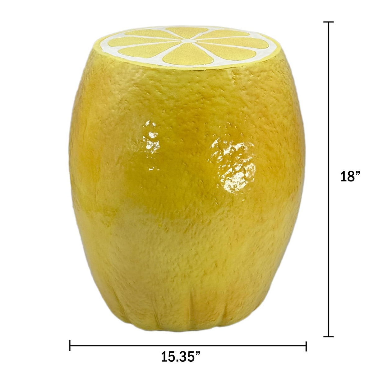 Galt International 18" Yellow Lemon Fruit Stool Side Table Home Decor Plant Stand Garden Indoor Outdoor Decorations