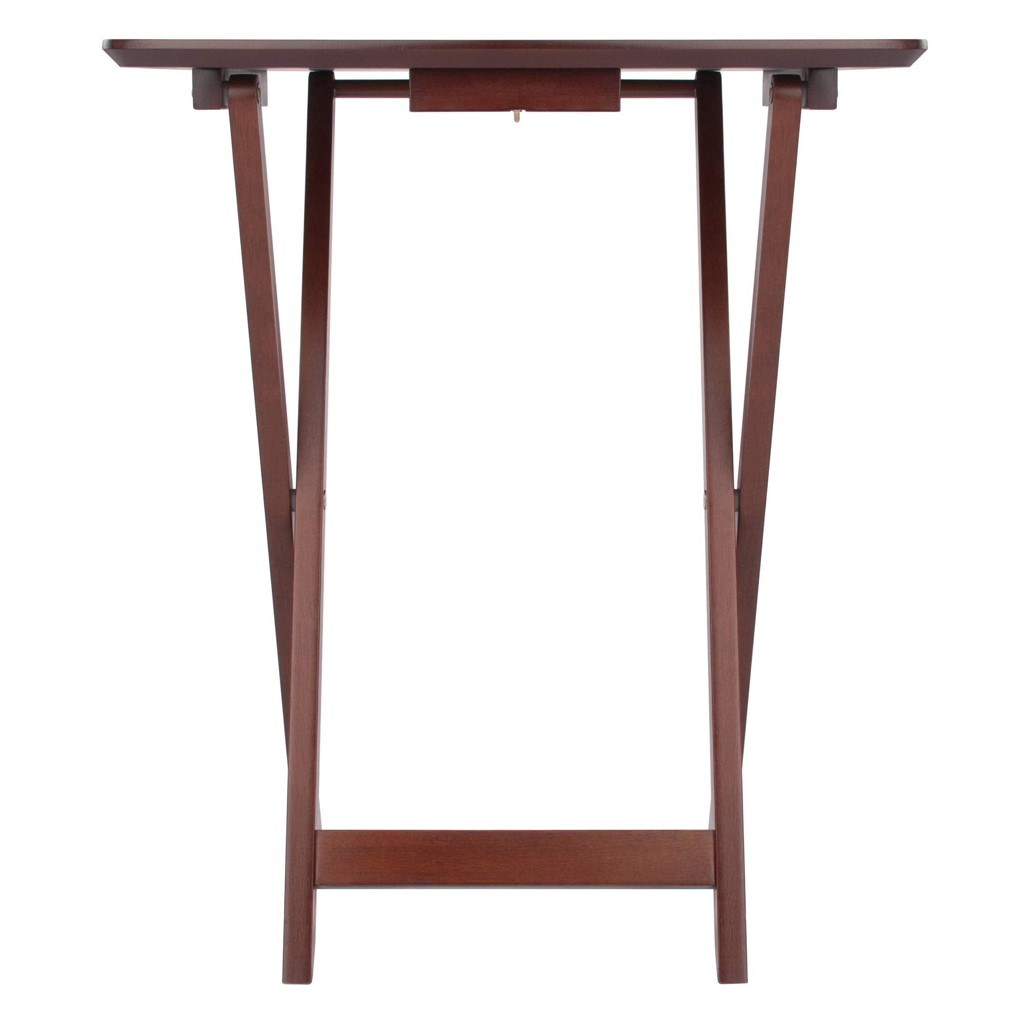 Winsome Darlene Set of 2 Foldable Snack Tables, 26" in Walnut, Easy to Store Portable Fold Up Table Set for Kitchen, Living Room TV Dining, Crafts, Puzzles, Work From Home