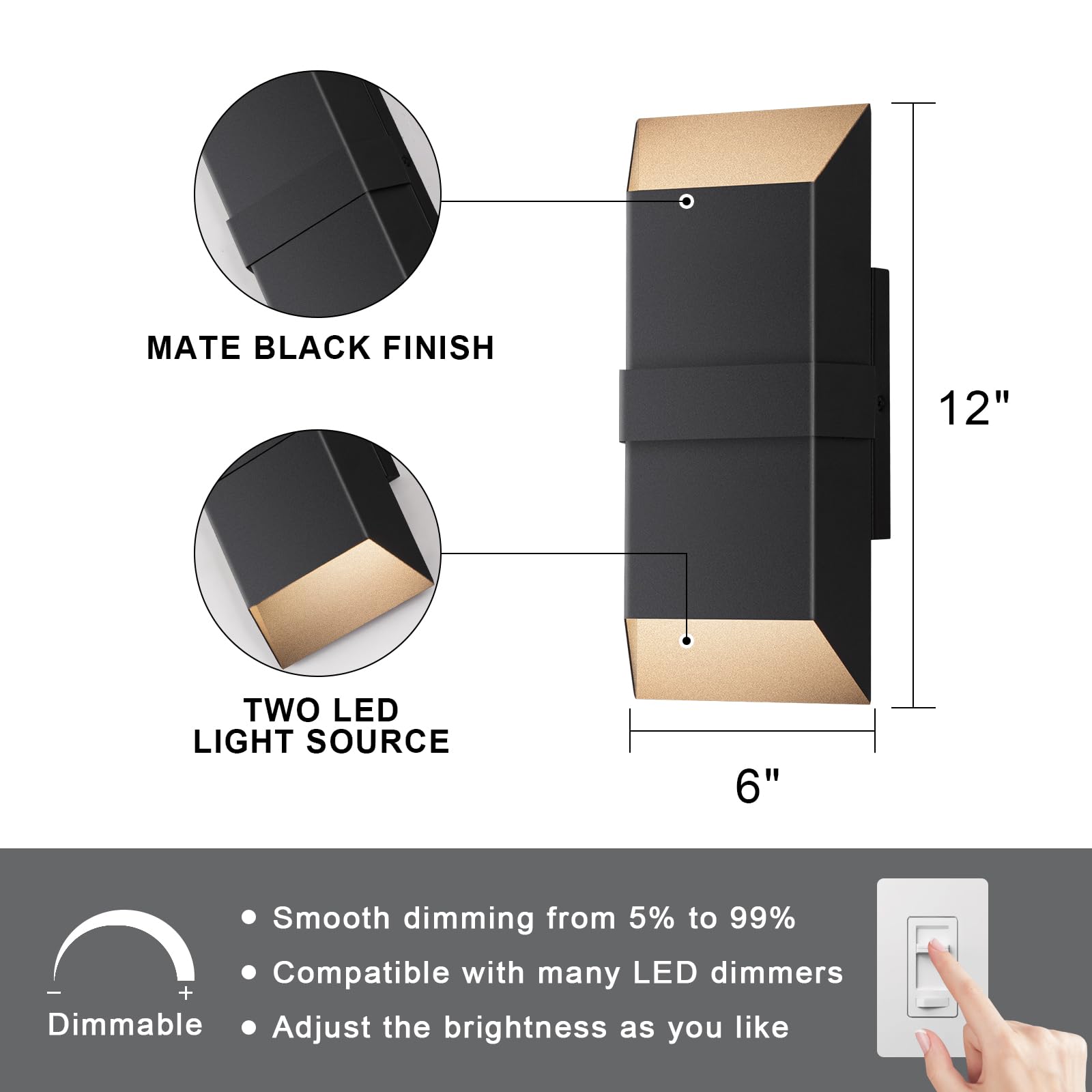 Outdoor LED Wall Sconce Light Fixture