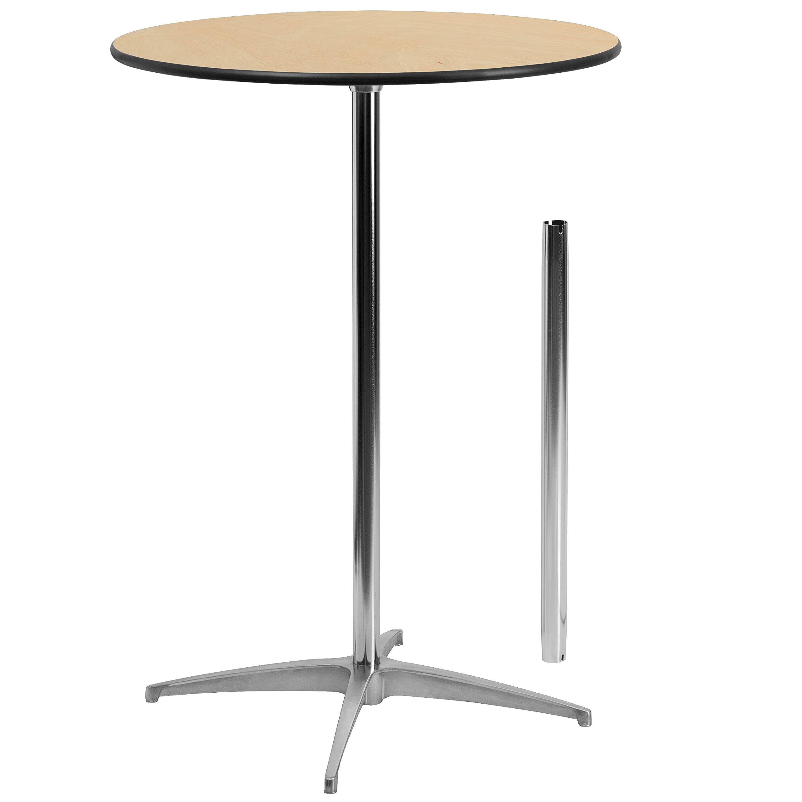 30" Round Adjustable Height Cocktail Table – Natural Birchwood