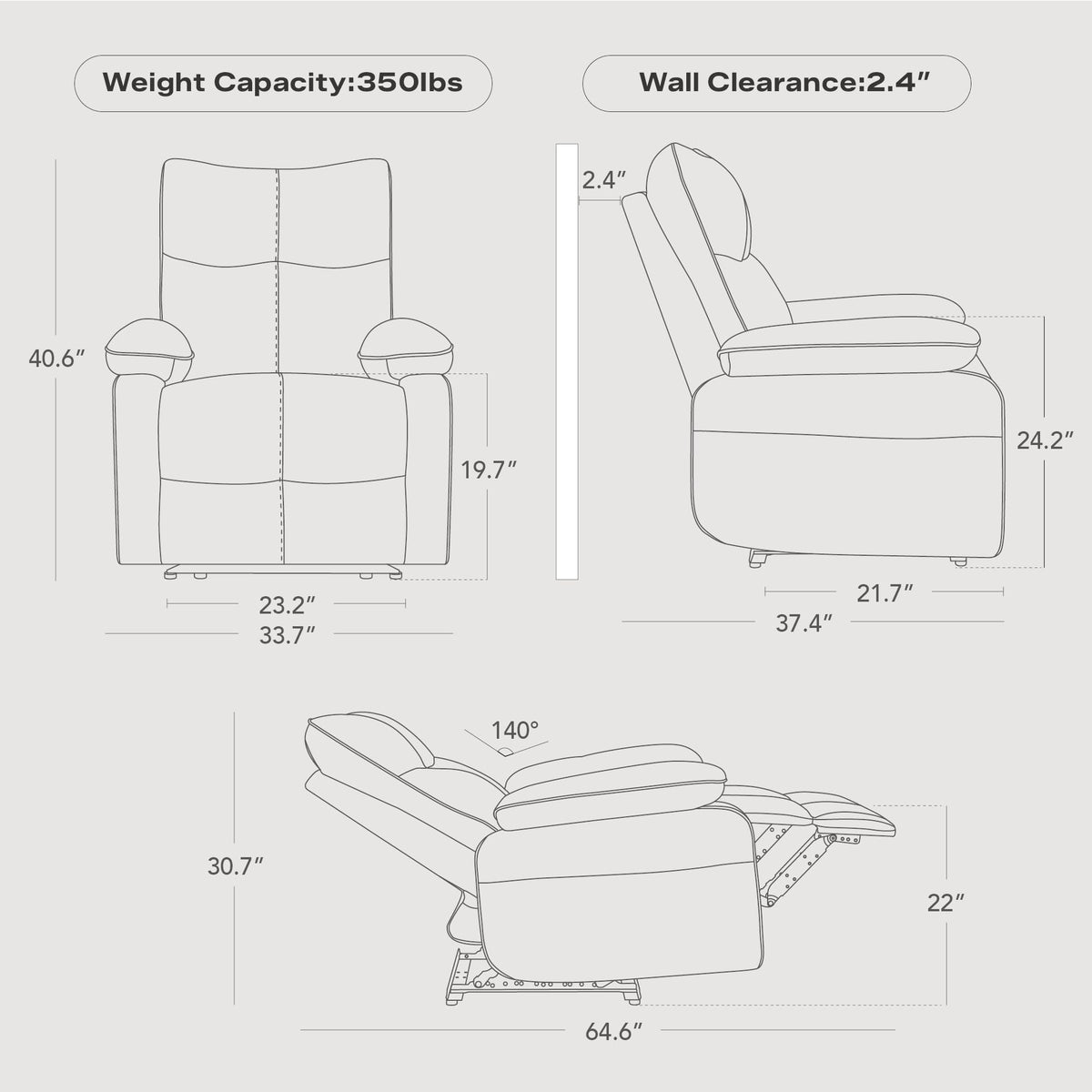 Green Wall Hugger Recliner