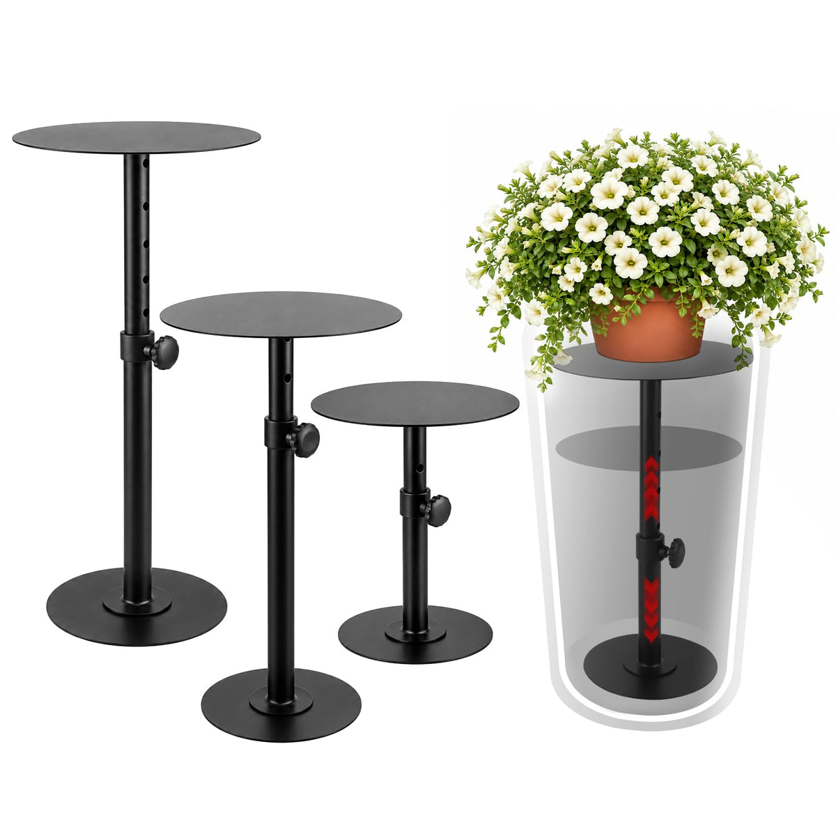 Kalolary Plant Riser for Inside Pot Adjustable Height 6-22"