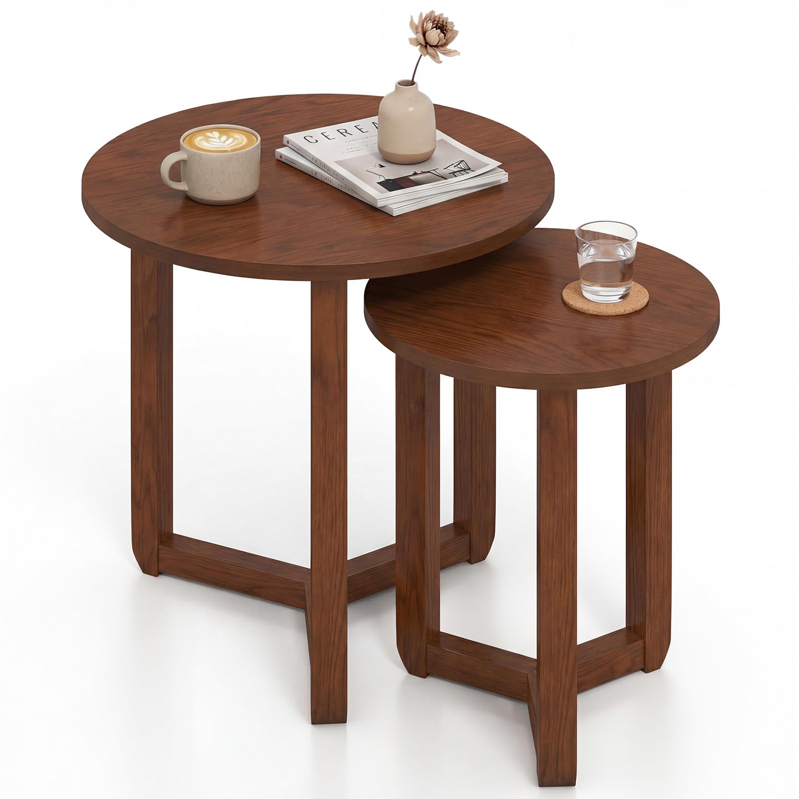 Round Nesting Coffee Table Set of 2
