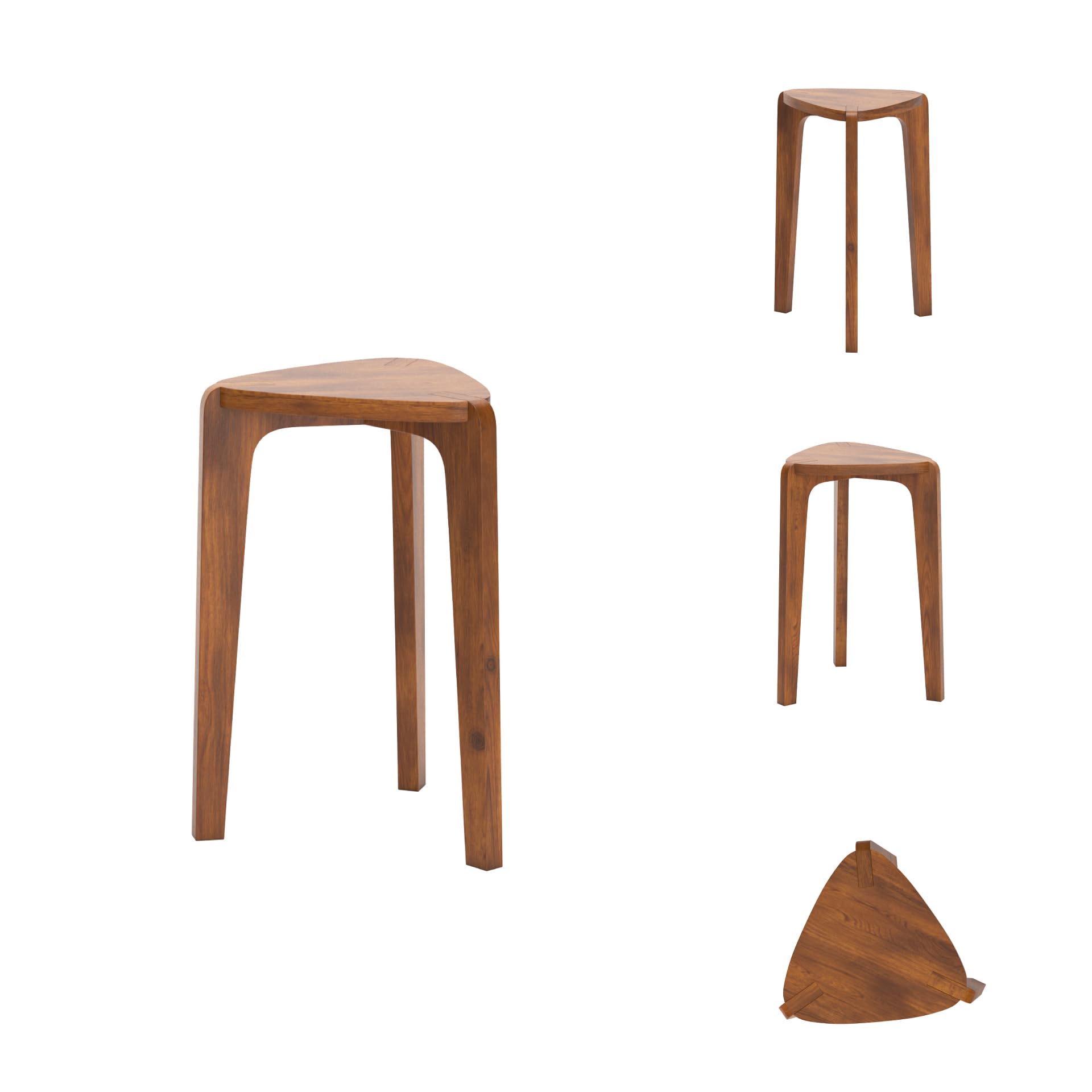 Solid Wood Nesting Accent Tables – Set of 2, Dark Brown