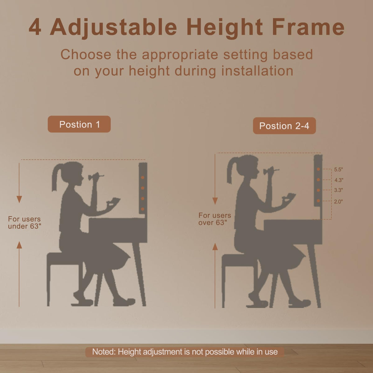 Solid Wood Lighted Makeup Vanity