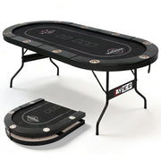 10-Player Foldable Oval Poker Table