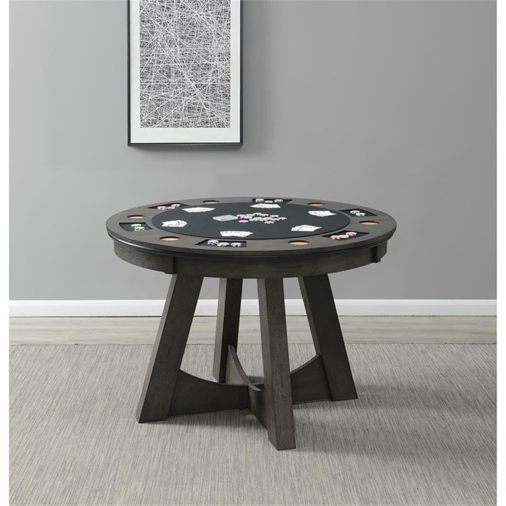 Round Game Table with Cup Holders