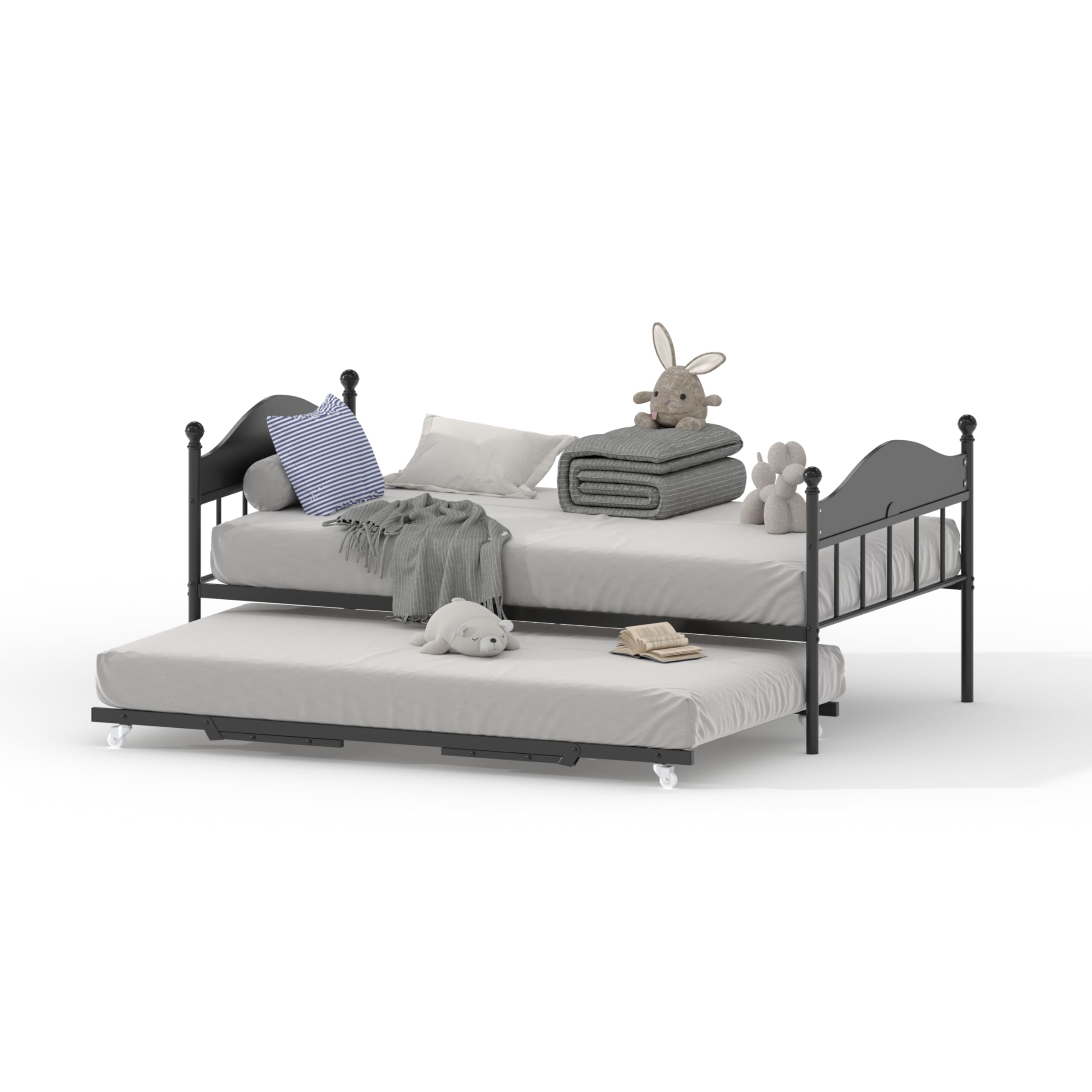 Twin Metal Daybed with Pop-Up Trundle