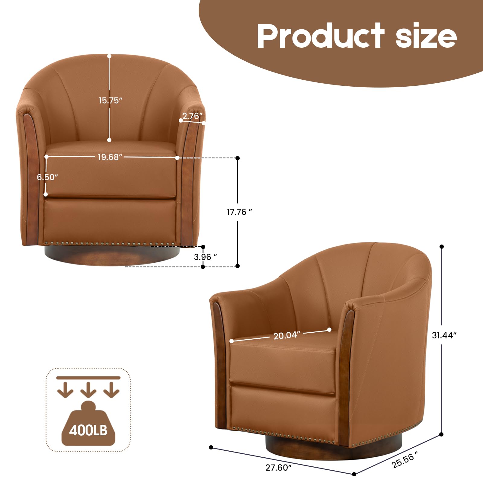 360° Swivel Barrel Accent Chair