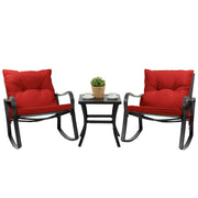 Kozyard 3 Piece Outdoor Rocking Chairs Patio Bistro Set